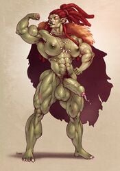 1futa abs armpit_hair artist_name balls biceps brown_hair calves dreadlocks extreme_muscles eye_scar flexing fur_trim futa_only futanari green_skin hand_on_hip huge_balls huge_penis humanoid intersex janrock long_hair muscles muscular_futanari orc orc_futanari penis precum precum_drip pubic_hair scar sharp_toenails signature solo tusks uncut veiny_penis very_long_hair watermark