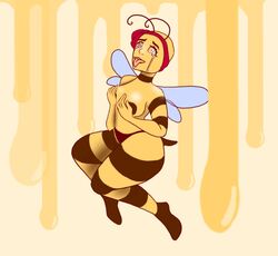 anthro bee bee_girl bug cute female wings yellow yellow_skin