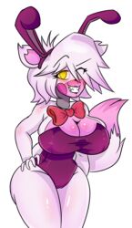 ass bowtie breasts bunny_ears bunnysuit cally3d clazzey cryptiacurves fazclaire's_nightclub five_nights_at_freddy's five_nights_in_anime fnia fox_ears fox_tail fur furry furry_only looking_at_viewer mangle_(fnaf) scottgames sister_location smile solo