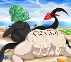 1girls 2020s 2022 2d 2d_(artwork) alternate_version_available ass ass_focus back_view beach between_labia big_ass big_breasts big_butt black_dress black_nail_polish black_nails blush bubble_ass busty cum cum_on_ass cum_on_body curly_hair curvy dat_ass day daytime detailed_background dress ero-enzo eyelashes female female_focus female_only green_hair green_hair_female hi_res high_resolution highres hourglass_figure human innie_pussy lewd_writing lotion_bottle nail_polish one-punch_man over_480p pose posing rtenzo sand short_hair sideboob solo solo_female solo_focus superheroine tatsumaki text thick_cum thong voluptuous voluptuous_female wide_hips writing_on_ass writing_on_body