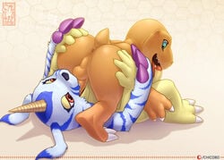 2020 2boys 3_toes 4_fingers 69_position agumon anthro anthro_on_anthro anthro_penetrated anthro_penetrating anthro_penetrating_anthro anus ass backsack balls big_butt blue_body blue_fur blue_stripes butt_grab chicobo claws digimon digimon_(species) duo erection facesitting fellatio fingers fur gabumon gay genitals hand_on_butt horn interspecies licking lying male male/male male_on_bottom male_on_top male_only male_penetrated male_penetrating male_penetrating_male on_back on_bottom on_top open_mouth oral orange_balls orange_body orange_penis orange_scales penetration penile penis penis_lick perineum purple_claws scales scalie sex striped_body striped_fur stripes throat_swabbing toes tongue tongue_out yaoi yellow_body yellow_horn yellow_penis yellow_scales