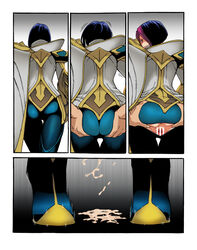 ass_grab close-up comic crotch_cutout cyrano dripping female fiora_laurent from_behind league_of_legends panels pussy pussy_juice sequence short_hair spread_ass spread_pussy spreading torn_clothes two_tone_hair