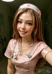 ai_generated ai_hands belle_delphine big_breasts celebrity cleavage detailed egirl female female_only high_quality hourglass_figure hyperrealistic latex leak leaked logart nurse real_person seductive sensitive smile solo stable_diffusion