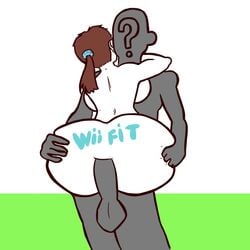 1boy 1boy1girl 1girls anal anal_sex ass big_ass big_breasts cowgirl_position female female_on_top girl_on_top holding huge_balls huge_cock neccosan on_top training wii_fit wii_fit_trainer