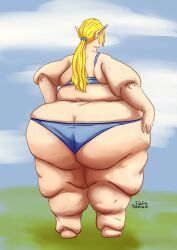 1girls ass bbw big_ass blonde_hair enormous_ass fat fat_arms fat_ass fat_girl fat_legs fat_thighs fat_woman female female_only huge_ass idle-minded morbidly_obese nintendo obese overweight princess_zelda solo_female ssbbw the_legend_of_zelda video_games zelda_(breath_of_the_wild)