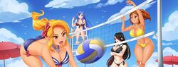 beach big_ass big_breasts booty_calls huge_ass huge_breasts lara_(booty_calls) milf naomi_(booty_calls) playing raven_(booty_calls) shannon_(booty_calls) volleyball