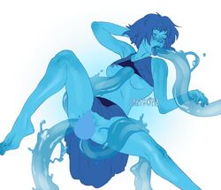 barefoot blue_skin bottomless breasts censored closed_eyes clothing consensual_tentacles consentacles double_penetration feet female lapis_lazuli_(steven_universe) masturbation nipple_slip nipples open_mouth oral penetration sarybomb sex skirt skirt_lift solo spread_legs steven_universe tentacle tentacle_grab tentacle_sex tongue tongue_out translucent_tentacles underboob water_masturbation water_tentacle water_tentacles white_background