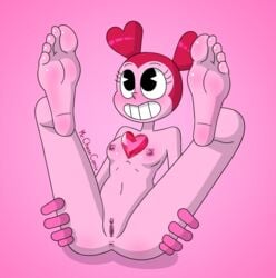 anus blush breasts feet gloves mr._chase_comix nipples nude pink_hair pink_skin pussy reset_spinel_(steven_universe) small_breasts soles spinel_(steven_universe) steven_universe toes