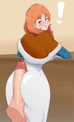 1girls annette_fantine_dominic buttjob codenamedeepthroat covered_buttjob fire_emblem fire_emblem:_three_houses huge_ass huge_penis orange_hair post-timeskip surprised