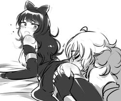 2girls anal anal_sex anilingus blake_belladonna canon_couple closed_eyes face_in_ass female female_only licking long_hair multiple_girls rimjob rimming rwby vault69 yang_xiao_long yuri