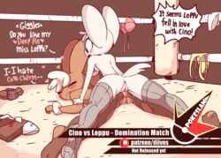 1futa 1girl1futa 1girls anal animated anthro anthrofied ass big_ears big_eyes black_eyes black_sclera blush breasts brown_fur bunny_ears clothes clothes_on_floor diives doggy_style english english_text female female_penetrated femsub fur furry futa_on_female futa_sans_balls futadom futanari futanari_penetrating generation_4_pokemon generation_5_pokemon grey_fur intersex interspecies lagomorph long_ears looking_back lopunny mega_evolution mega_lopunny minccino nintendo nude nude_female on_top open_mouth patreon penetration penis pinned pinned_arms pokemon pokemon_(species) pokemon_bw pokemon_dppt pussy pussy_juice red_eyes ripped_clothing rodent shirt shoes smile socks speech_bubble spread_legs tail teeth text thick_thighs thighhighs thin_waist tongue torn_clothes watermark wet wide_hips wrestling wrestling_ring