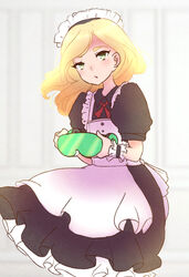 ammiety blonde_hair female maid_headdress maid_uniform missy_biron parahumans solo unknown_artist visor wildbow worm