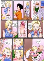 android_18 bald bald_man cheating cheating_female comic cuckold dragon_ball español female girl girls male master_roshi men old old_man older older_male older_man_and_younger_girl older_man_and_younger_woman spanish spanish_dialogue spanish_text