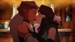 ai_generated critical_role critical_role:_vox_machina fanon_couple kissing tagme the_legend_of_vox_machina vex'ahlia vexahra video vox_machina yuri yuri zahra_hydris