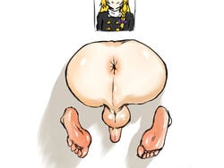 anus ass backsack balls cookie_(touhou) feet femboy flaccid furaido_potato genderswap genderswap_(ftm) girly inviting male male_only malesub marisa_kirisame marisa_kirisame_(cosplay) penis perineum presenting presenting_anus presenting_hindquarters rear_view rei_(cookie) rule_63 sketch soles stuck_in_wall testicles touhou trap