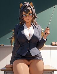 ai_generated dehya_(genshin_impact) genshin_impact lesson pubic_hair pussy school sexy teacher teaching uncensored uncensored_vagina