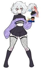 2boys big_penis black_skirt black_socks blowjob clothed crossdressing cute_femboy dick femboy fishnets frizzy_hair fully_clothed gay large_penis light-skinned_male light_skin long_sleeves male meme monmaamn otoko_no_ko otokonoko pale_skin penis penis_on_face red_eyes skirt socks tagme trap twink white_hair yaoi