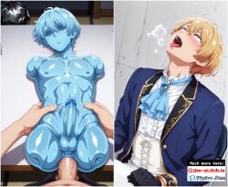 ahe_gao ai_generated anal blonde_hair gay hoshino_aquamarine jtm_ai onahole oshi_no_ko penetration supernatural yaoi