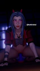 1girls clothed_sex dildo_in_pussy fortnite haruka_(fortnite) haruka_of_the_masks kohirokai semi_clothed