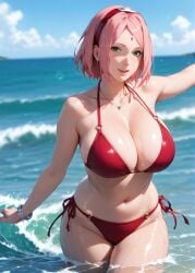 1girls 2d ai_generated ass beach big_ass big_breasts bikini bikini_bottom bikini_top boruto:_naruto_next_generations breasts curvaceous curvaceous_female curvaceous_figure curvy curvy_figure happy high_quality hourglass_figure huge_breasts inviting_to_sex large_breasts light-skin light-skinned_female lips mature mature_female mature_woman medium_hair midriff milf milf-master mommy naruto naruto_(series) naruto_shippuden outdoors outside pale-skin pale-skinned_female pink_hair posing sagging_breasts sakura_haruno seductive seductive_look sexy_pose short_hair stable_diffusion tagmeo thick_ass thick_butt thick_thighs thighs water wide_hips