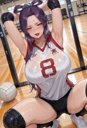 ai_generated breasts female joka_(kusuriya_no_hitorigoto) kusuriya_no_hitorigoto long_hair mature mature_female milf purple_hair tagme volleyball_uniform