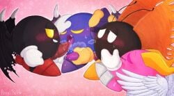 dark_meta_knight foursome galacta_knight kirby_(series) male_only meta_knight morpho_knight pervoborb waddling_head