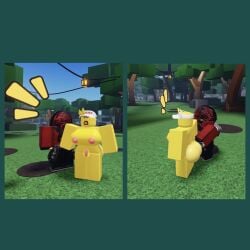 big_ass big_breasts breasts catalog_avatar_creator deviantart erictheartist4fun female female_white_cashier male naked_female nature_background nude_female roblox robloxian shocked_expression touching_ass white_cashier yellow_body yellow_hair