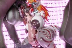 3d_(artwork) absurd_res anatomically_correct anatomically_correct_genitalia anatomically_correct_penis animal_genitalia animal_penis anthro anthro_on_feral areola balls big_areola big_balls big_breasts big_nipples big_penis black_penis blue_eyes bodily_fluids breasts brown_body brown_fur collar collar_only detailed_background digital_media_(artwork) dripping duo ear_piercing english_text equid equine erection feral fur genital_fluids genitals glowing glowing_eyes gynomorph gynomorph/male hair hi_res holding_penis horse huge_balls huge_breasts huge_cock intersex intersex/male interspecies jinsang_(artist) kneeling licking lips long_hair long_tongue looking_at_viewer male mammal maxi_(maxi_nightmode) medial_ring mottled mottled_genitalia mottled_penis nipples nude open_mouth oral orange_hair penile penis penis_between_breasts penis_lick piercing pink_penis pink_tongue precum precum_drip red_hair sex striped_body striped_fur stripes tail text thick_lips thick_penis thick_thighs tongue underneath_another white_body white_fur zebra zoophilia