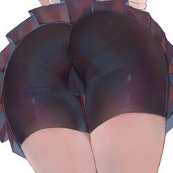 1girls ass ass_focus bike_shorts cameltoe cleft_of_venus close-up commentary english_commentary female_focus from_behind head_out_of_frame hornfelstone huge_ass kimi_no_koto_ga_dai_dai_dai_dai_daisuki_na_100-nin_no_kanojo lower_body pussy_visible_through_clothes pussy_visible_through_spats solo spats sutou_iku upskirt