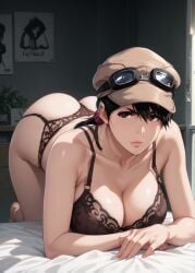 1girls 2d ai_generated ass ass_up bent_over big_ass big_breasts black_hair bleach bleach:_the_thousand-year_blood_war bra breasts brown_eyes curvaceous curvaceous_female curvaceous_figure curvy curvy_figure dark_eyes front_view hat high_quality hourglass_figure huge_breasts ikumi_unagiya inviting_to_sex large_breasts light-skin light-skinned_female lingerie lips low_ponytail mature mature_female mature_woman medium_hair milf milf-master mommy on_all_fours pale-skin pale-skinned_female panties ponytail posing sagging_breasts seductive seductive_look sexy_pose short_ponytail stable_diffusion tagmeo thick_ass thick_butt thick_thighs thighs unagiya_ikumi wide_hips