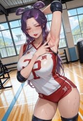 ai_generated breasts female joka_(kusuriya_no_hitorigoto) kusuriya_no_hitorigoto long_hair mature mature_female milf purple_hair tagme volleyball_uniform