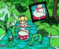 1girls female_prey godvore huge_ass mario_(series) naval_piranha nintendo piranha_plant plant plant_vore princess_peach super_mario_odyssey swimsuit vore yoshi's_island