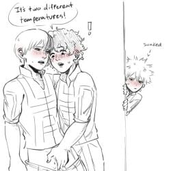 bakugou_katsuki being_watched boku_no_hero_academia cuntboy english english_text exhibitionism fingering izuku_midoriya katsuki_bakugou loggyburger midoriya_izuku my_hero_academia pussy suggestive_text todoroki_shouto voyeur voyeurism watching