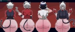 angel ass ass_bigger_than_head ass_focus azazel_(helltaker) big_ass big_butt big_thighs demon_girl helltaker justice_(helltaker) malina_(helltaker) muscular muscular_female overnsfw subscribestar_username tagme twitter_link zdrada_(helltaker)