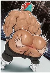 1boy ai_art ai_generated anus ass asshole balls ballsack bara biceps big_ass big_ass_(male) big_butt big_butt_(male) deltoids facial_hair falsead gay gay_male goatee hairy hairy_ass hairy_male hands_on_ass kukui_(pokemon) luchador luchador_mask male male_only masked_royal mature_male muscular muscular_male nuts nutsack pokemon pokemon_sm public public_exposure public_indecency public_nudity shocked shocked_expression solo solo_male spread_anus spread_ass spread_butt spreading sweat sweaty sweaty_body tan-skinned_male tan_skin tan_skinned_male thick_thighs trapezius triceps wrestler wrestling wrestling_ring