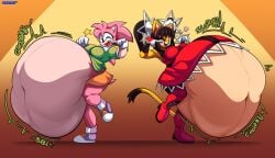 amy_rose classic_amy_rose digestión female_pred foxynoms honey_the_cat oral_vore sonic_(series) vore