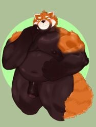 addicted_demon bara bear big_balls big_belly big_chest big_muscles big_penis brown_skin furry furry_ears furry_male furry_only furry_tail gay gay_sex male male/male male_only muscle nsfw orange_body orange_eyes red_panda self_upload yaoi