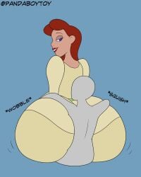 ass_bigger_than_head ass_focus big_ass clothed disney female huge_ass hyper_ass looking_back melody_time pandaboytoy sitting sitting_on_another sitting_on_person slue-foot_sue wobbling_ass