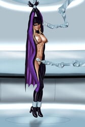 batgirl batman_(series) blonde_hair bondage dc dc_comics female ripped_clothing stephanie_brown tied_up tight_clothing