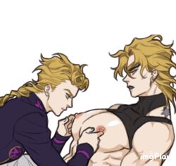 animated big_pecs bouncing_pecs breasts chest dio_brando father_and_son gay giorno_giovanna huang_lia huge_pecs incest jiggle jiggling jiggling_breasts joestar_birthmark jojo's_bizarre_adventure large_pecs male moobs nipples older_man_and_younger_boy pecs pink_nipples stardust_crusaders vento_aureo what yaoi