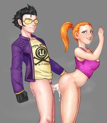 bottomless clothing crossover cum cum_in_pussy eastern_and_western_character no_more_heroes omega_haunter rick_and_morty sex standing_sex summer_smith travis_touchdown vaginal_penetration