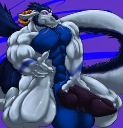 anthro asian_mythology dragon east_asian_mythology eastern_dragon fierglief hi_res horn hyper hyper_penis male male_only muscular mythology penis