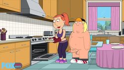 big_penis chris_griffin cooking edit family_guy foxdarkedits incest kitchen lois_griffin mother_and_son red_lipstick screenshot screenshot_edit