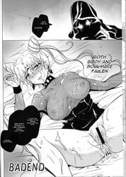 1girls 2015 accessory aged_up amami_reiko bishoujo_senshi_sailor_moon black_lady black_moon breasts censored chibi_usa choker cleavage clothing comic covered_in_cum cum cum_in_pussy dark_persona dialogue doujin doujinshi dress earrings english_text exposed_breasts eyes_rolling_back female half-closed_eyes jewelry large_breasts legs legs_apart long_hair medium_breasts mosaic_censoring nipples nipples_visible_through_clothing on_back on_bed satisfied sheer_clothing spread_legs text twintails vagina villain villainess vulva wiseman_(sailor_moon)