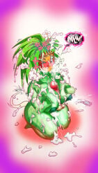 1girls anthro blaster_master blaster_master_zero blaster_master_zero_2 breasts color cum female kanna_(blaster_master) lactating lactation milk mob_face naked nipples onlyflower orgasm paizuri plantie solo watermelon