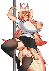 1futa absurdres areolae big_breasts big_penis breasts cum cumshot dickgirl erect_nipples erection foreskin futa_only futanari gaikiken highres intersex large_breasts looking_at_viewer mako_(scionoftheemperor) nipples penis solo solo_futa thighhighs uncut