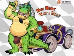 2019 ? activision anthro armor barazoku barefoot bulge car cephalopod claws clothed clothing crash_(series) crash_team_racing_nitro-fueled dialogue english_text green_body green_scales green_skin headgear helmet hi_res jockstrap komodo_dragon komodo_moe lizard male male_only marine melee_weapon mollusk monitor_lizard musclegut muscular naughty_dog nautilus_(car) one_eye_closed open_mouth pecs pose question reptile scales scalie seyrmo sharp_claws sharp_teeth smile solo sony_corporation sony_interactive_entertainment standing sword teeth text thick_thighs toe_claws underwear vehicle video_games weapon wheel wink yellow_eyes