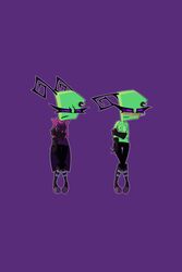 alien alien_girl antennae boobs breasts female green_skin invader_tak invader_zim irken nickelodeon purple_eyes small_breasts tak tak_(invader_zim) topless