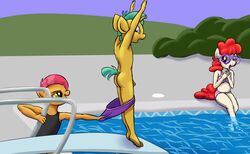 anthro babs_seed_(mlp) color female friendship_is_magic male my_little_pony pantsing penis pool ragingsemi snails_(mlp) twist_(mlp) young