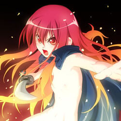 1girls caryo female flat_chest nipples nude red_hair shakugan_no_shana shana solo sword tam2 weapon